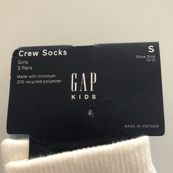 NWT 3 pair of gap crew socks & 3 no show socks for girls shoe size 10-12 - Picture 11 of 13